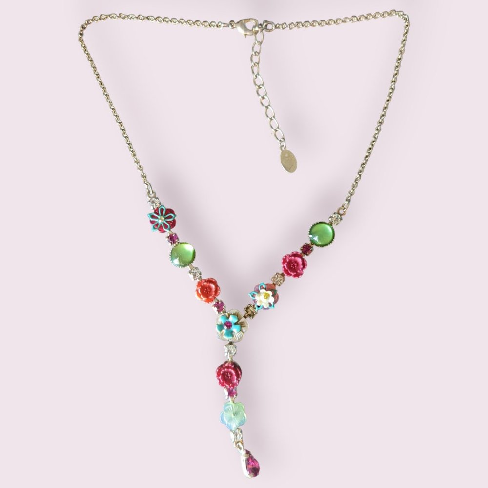 Floral Drop Necklace Monsoon Accessorize Gold Colorful